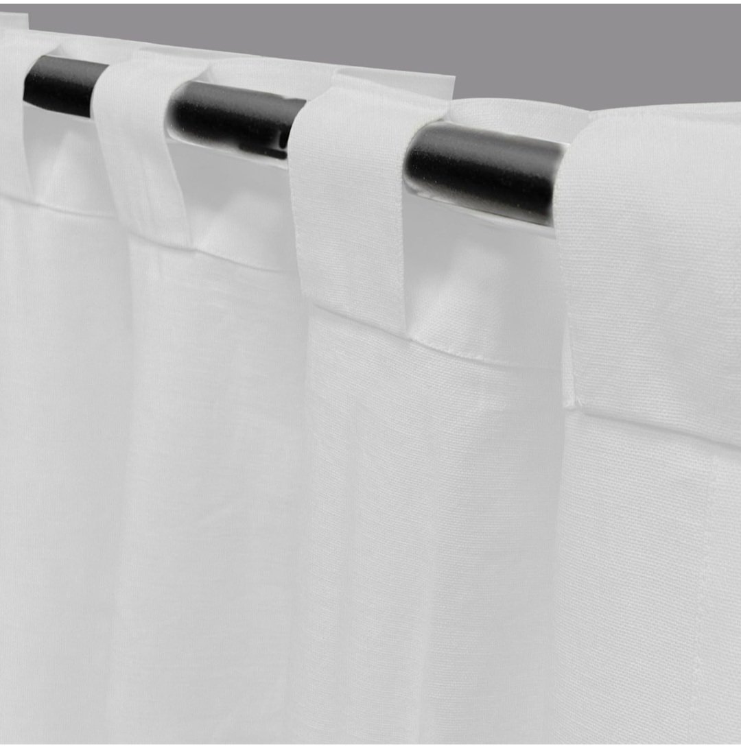 white cotton curtains set of 2,door curtains for home - Image 2